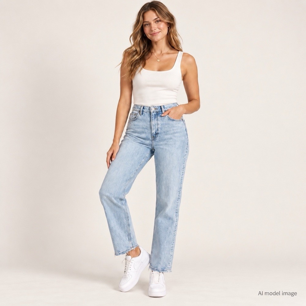 Abercrombie & Fitch 90s Straight Jeans Womens 26 Curve Love Ultra High Rise